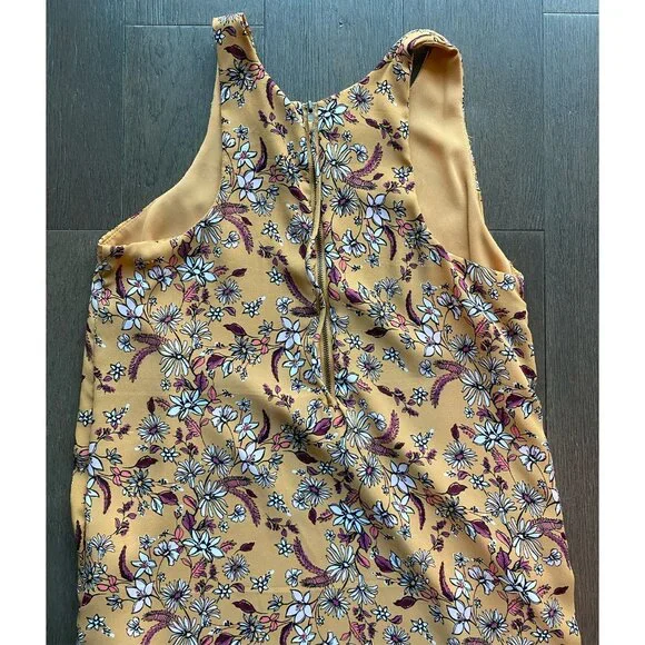 Pink Republic Yellow Floral Sleeveless Shift Dress Size Small - Picture 2 of 4